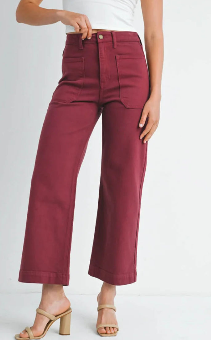 Dark Burgundy Utility Pants