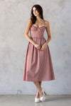 Red Gingham Midi Dress