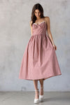 Red Gingham Midi Dress