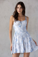 Ivory and Blue Shortie Dress