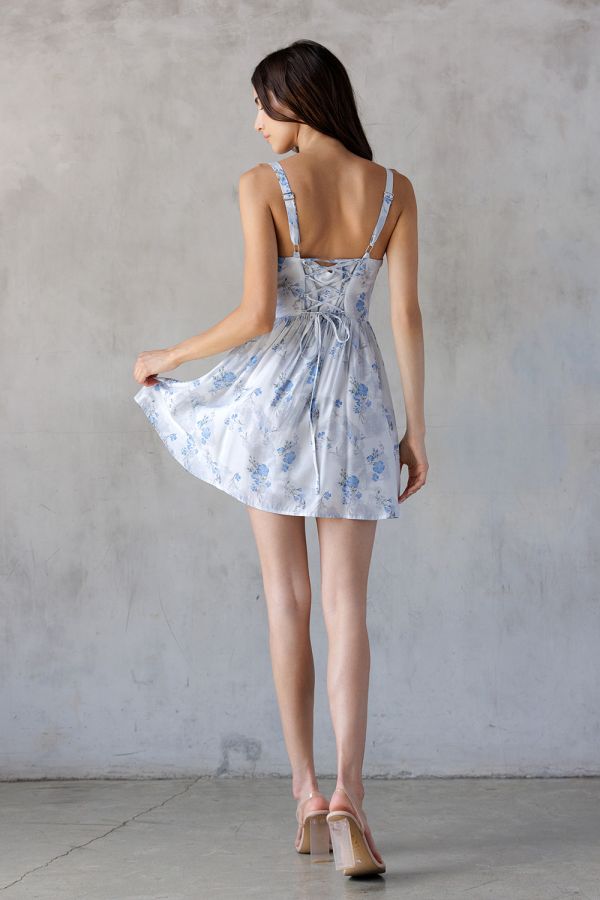 Ivory and Blue Shortie Dress