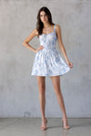 Ivory and Blue Shortie Dress