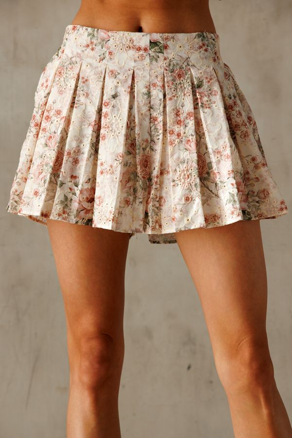 Ivory w/Red Floral Skirt