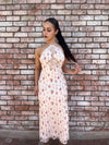 Ivory and Lace Floral Maxi Dress
