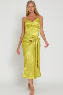 Spring Green Satin Dress FINAL SALE
