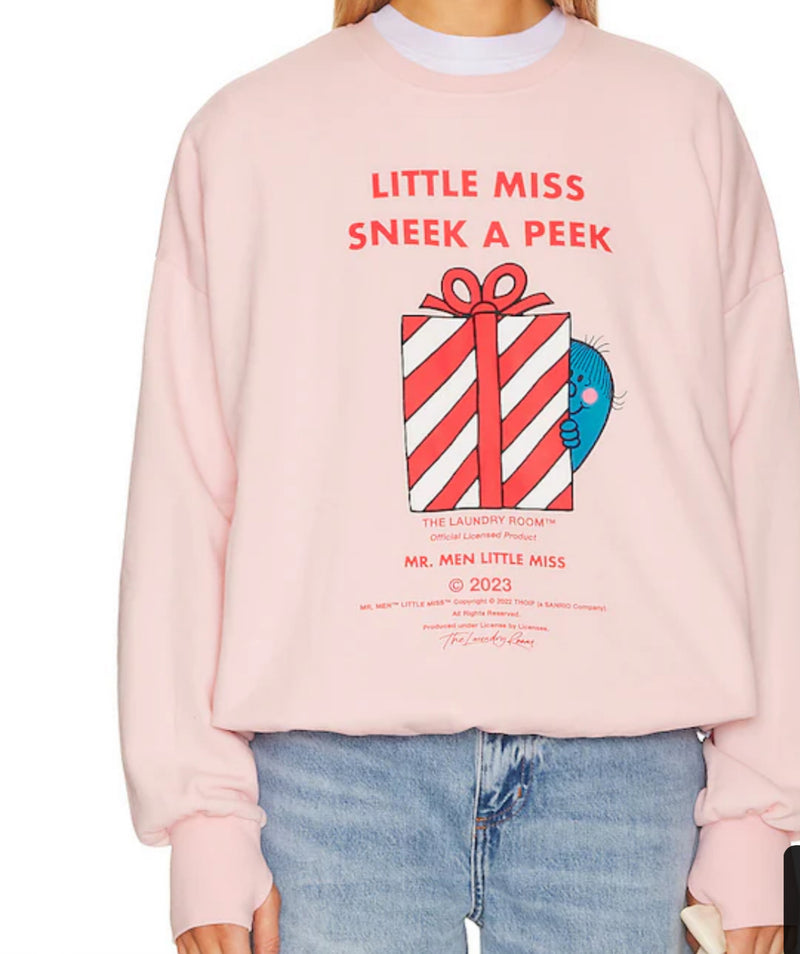 Little Miss Sneek A Peek Blush Sweatshirt