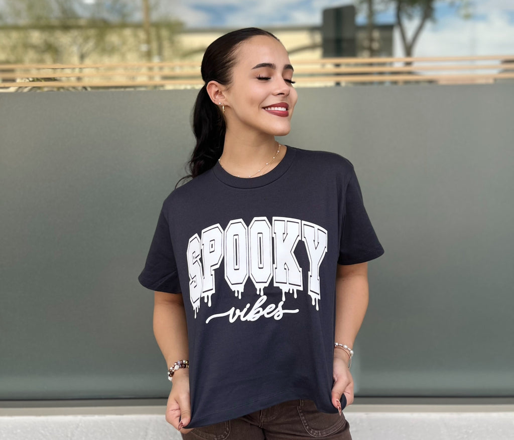Spooky Puff Print Crop Graphic Tee