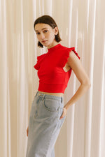 Red Ruffle Top