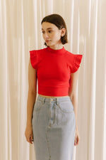 Red Ruffle Top