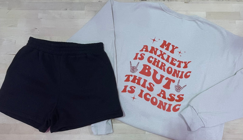 My Anxiety is Chronic Tan Crew Sweatshirt