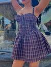 Billie Plaid Milkmaid Mini Dress