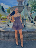 Billie Plaid Milkmaid Mini Dress
