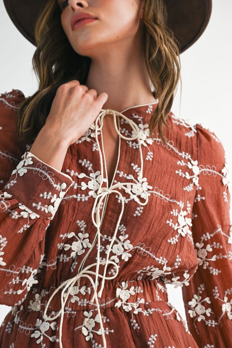Maroon Floral Boho Romper