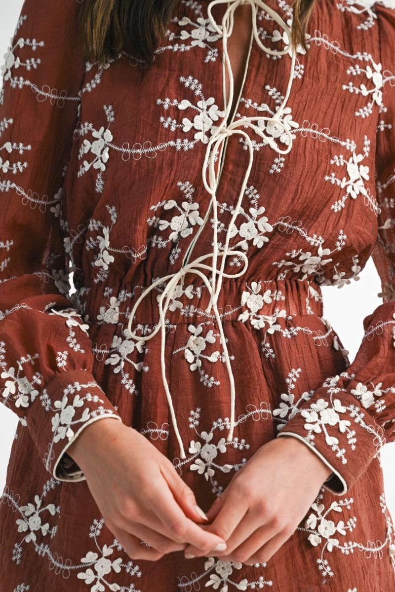 Maroon Floral Boho Romper