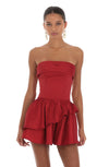 Red Corset Strapless Dress
