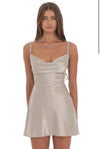 Rhinestone Strap Satin Dress