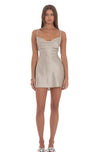 Rhinestone Strap Satin Dress