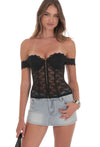 Black Corset Bustier Top
