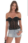 Black Corset Bustier Top