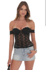 Black Corset Bustier Top