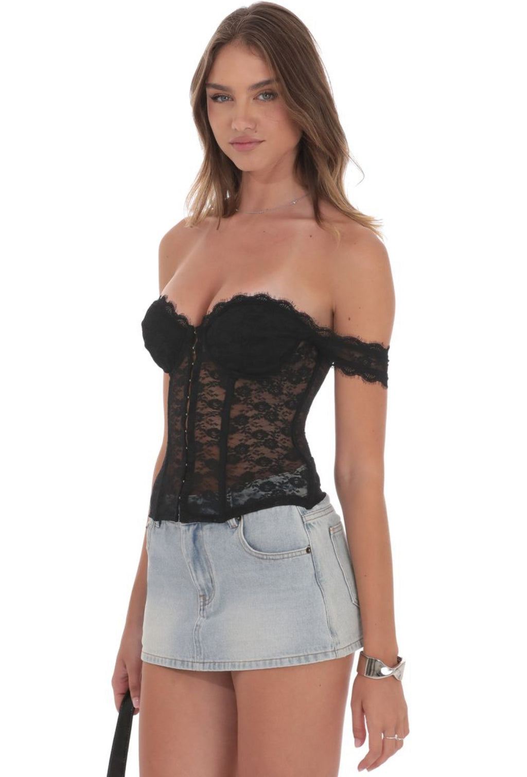 Black Corset Bustier Top