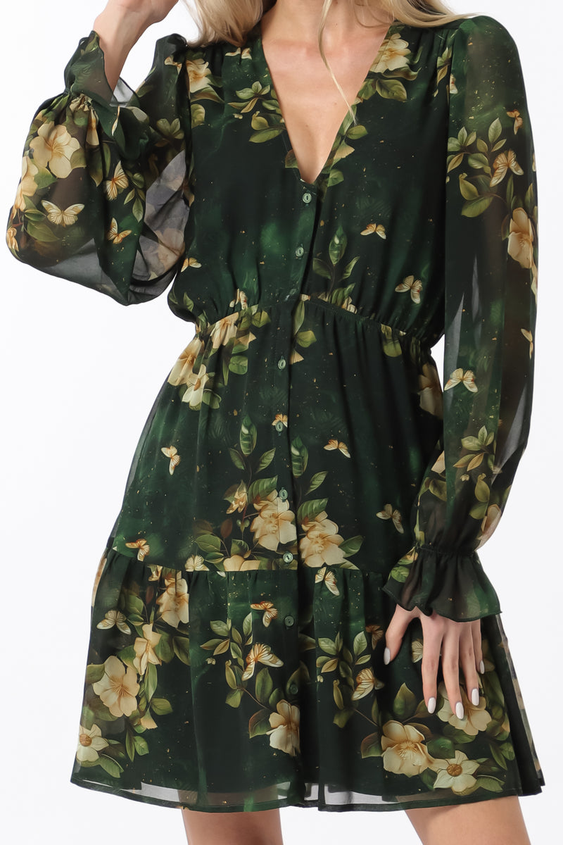 Green Long Sleeve Dress
