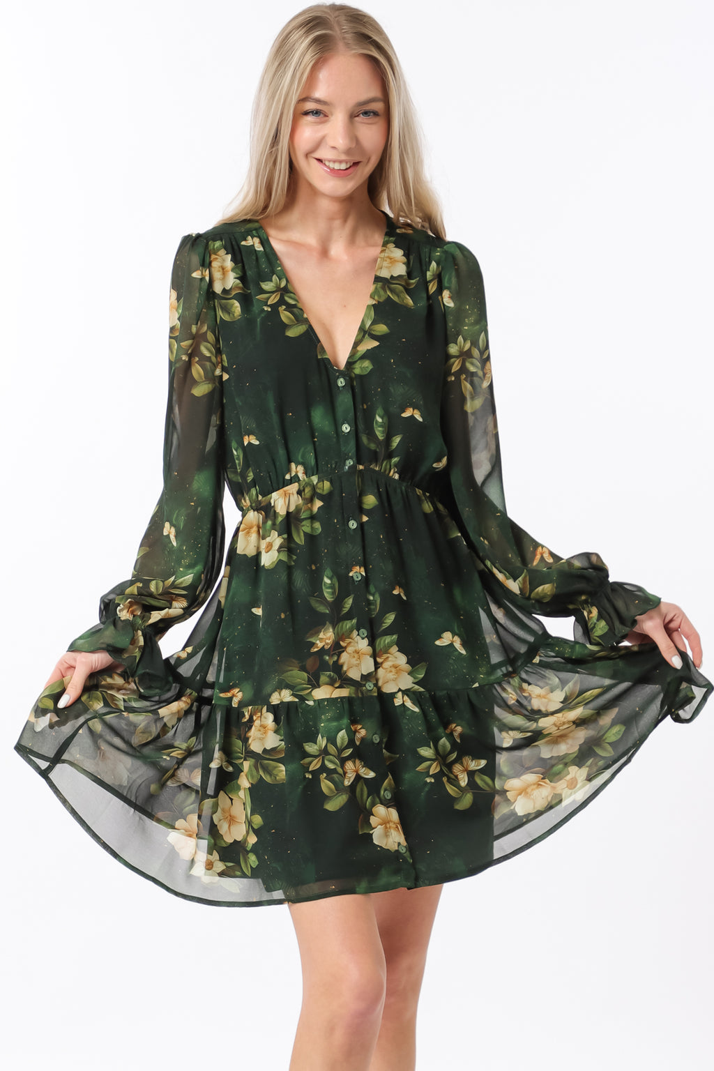 Green Long Sleeve Dress