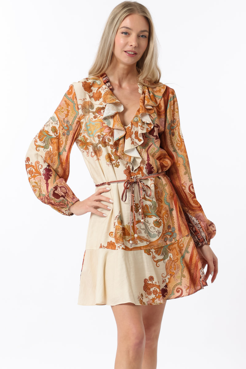 Long Sleeve Ruffle Mini Dress
