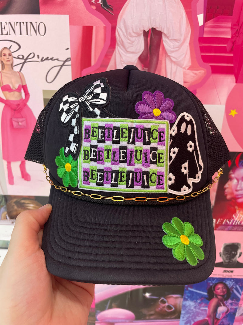 Beetlejuice Ghost Black Foam Trucker