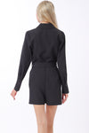 Long Sleeve Belted Romper