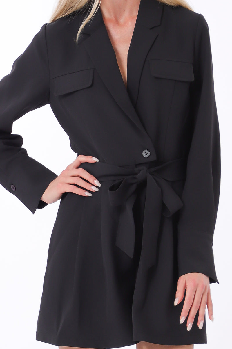 Long Sleeve Belted Romper
