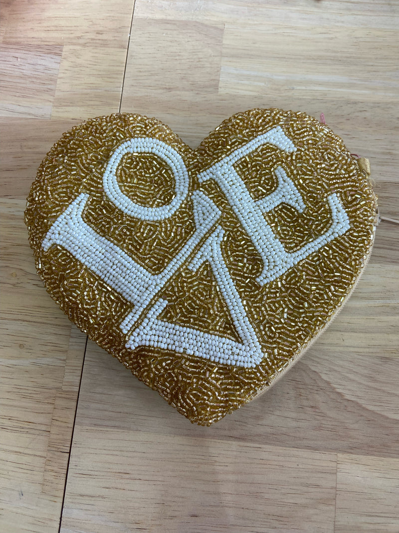 Gold LOVE Heart Bag