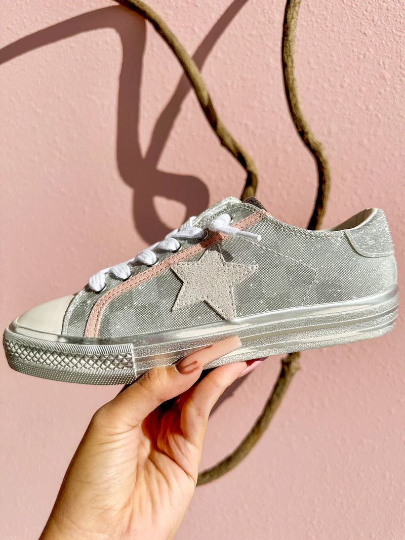 Silver Checkered Sneaker
