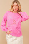 Western Hot Pink Sweater