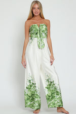 Spring Green White Tube Jumpsuit