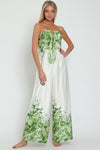 Spring Green White Tube Jumpsuit