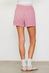 Apricot Tweed Box Pleat Shorts