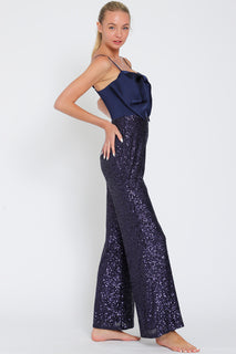 Sequin Spaghetti Strap Jumpsuit