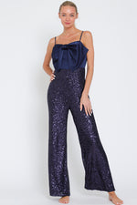 Sequin Spaghetti Strap Jumpsuit