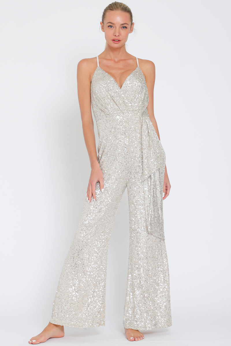 Silver Sequin Jumpsuit