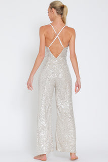 Silver Sequin Jumpsuit