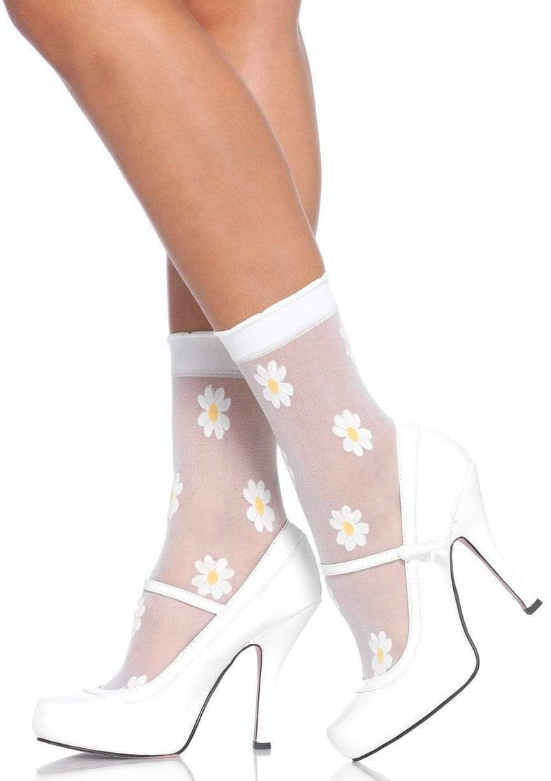 Floral Daisy Sheer Socks