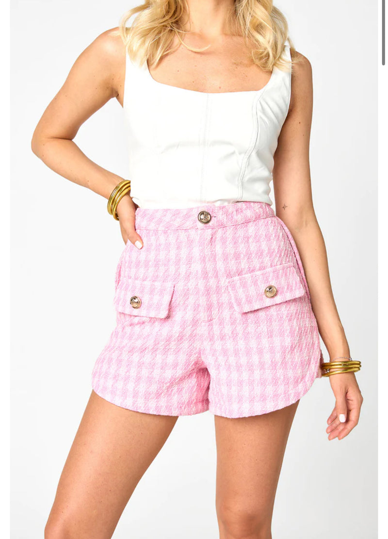Mae Pink Tweed Shorts