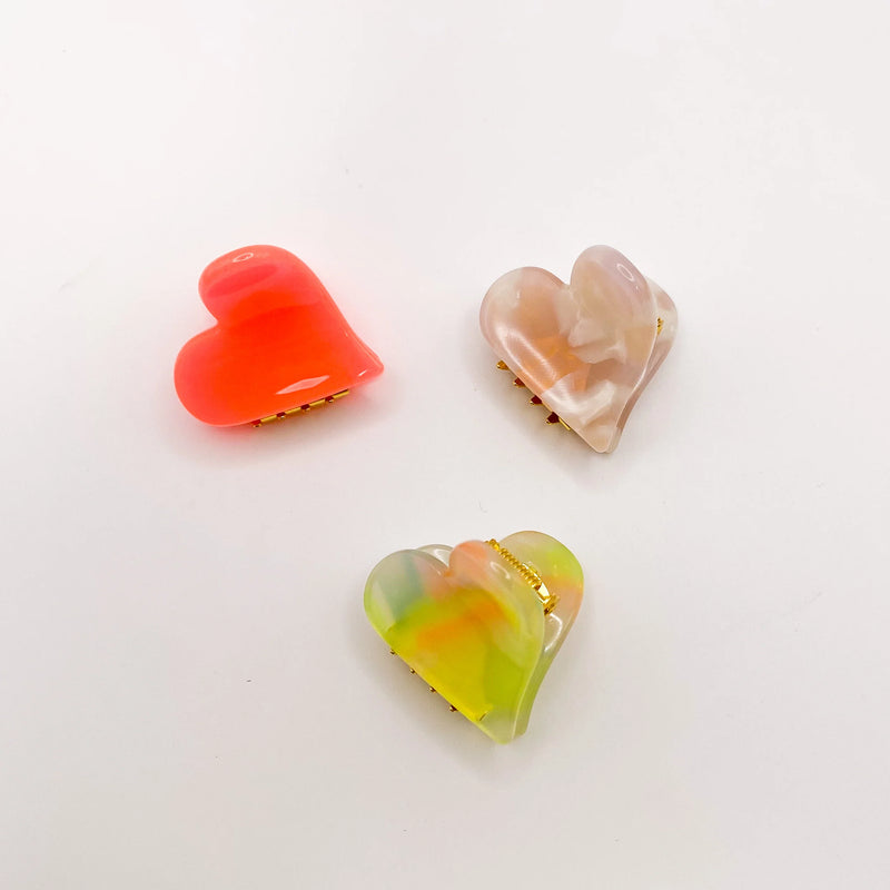 Mini Trio Heart Claw Clips