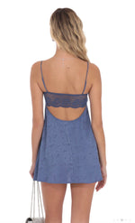 Jacquard Floral Navy Shortie Dress