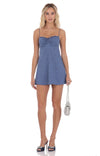 Jacquard Floral Navy Shortie Dress