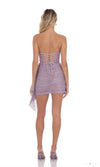 Lilac Strapless Sequin Dress w/Tassel
