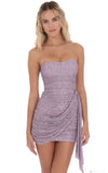 Lilac Strapless Sequin Dress w/Tassel