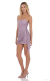 Lilac Strapless Sequin Dress w/Tassel
