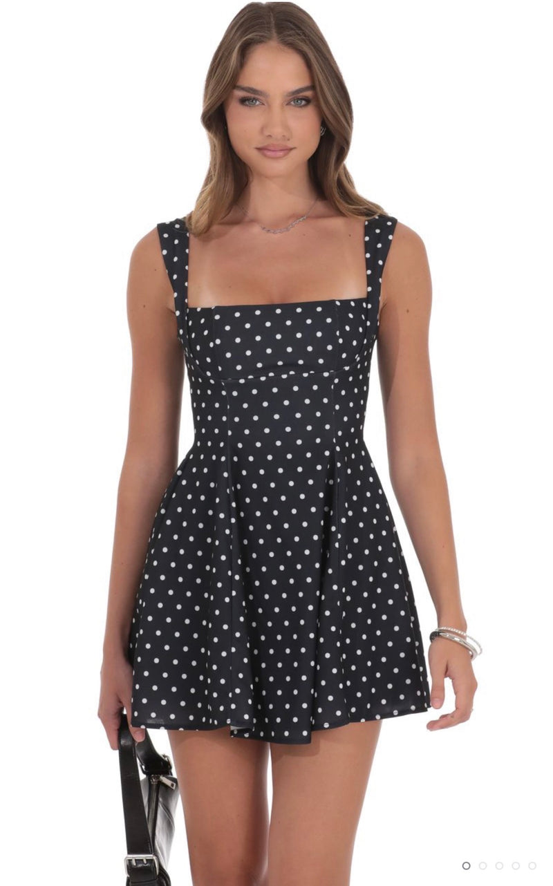 Polka Dot Fit and Flare Dress